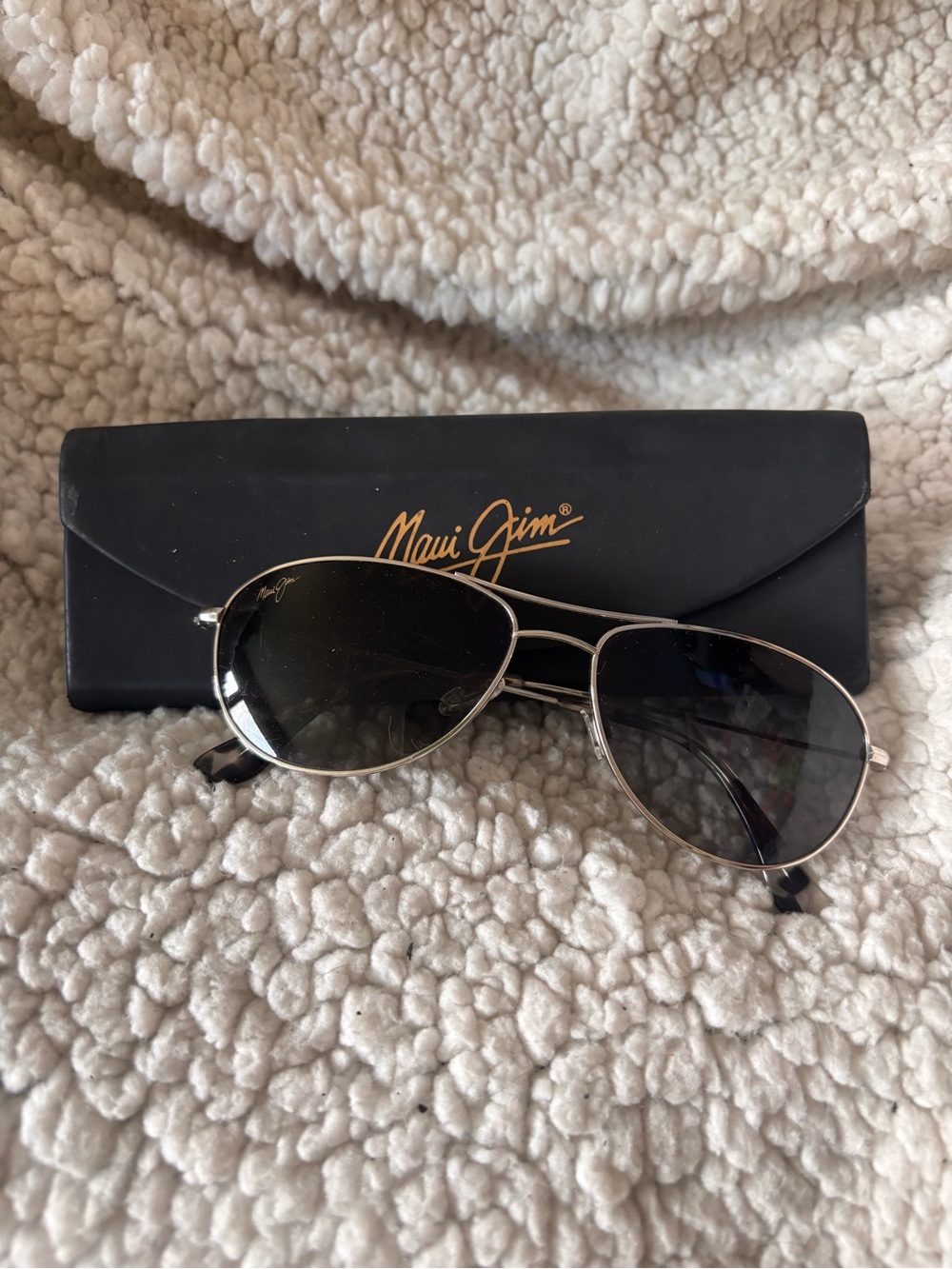 Maui Jim Baby Beach MJ245-17 Polarized Titanium Aviator Sunglasses